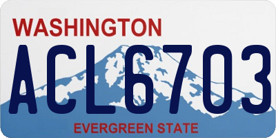 WA license plate ACL6703
