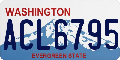 WA license plate ACL6795
