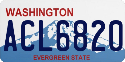WA license plate ACL6820