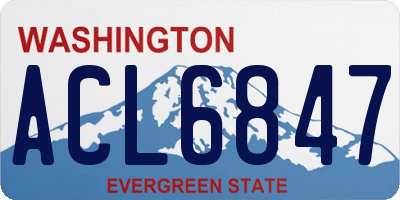 WA license plate ACL6847