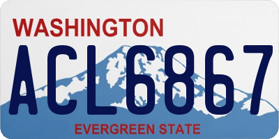 WA license plate ACL6867