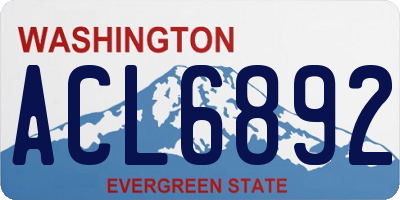 WA license plate ACL6892