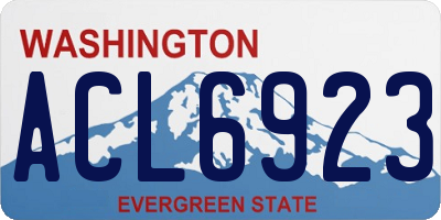 WA license plate ACL6923