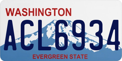 WA license plate ACL6934