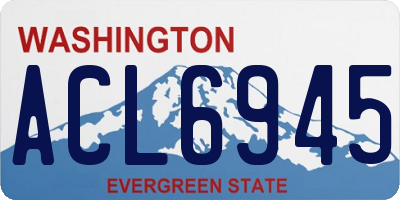 WA license plate ACL6945
