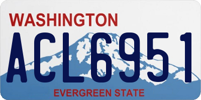 WA license plate ACL6951