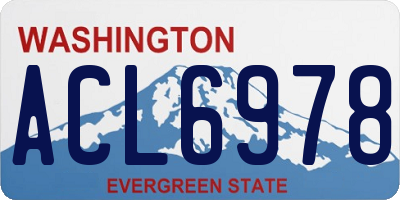WA license plate ACL6978