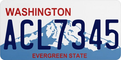 WA license plate ACL7345