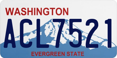 WA license plate ACL7521