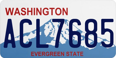 WA license plate ACL7685