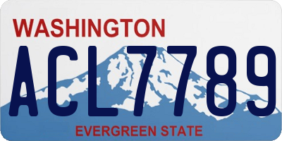 WA license plate ACL7789