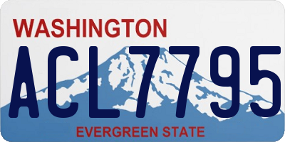WA license plate ACL7795