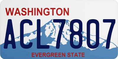 WA license plate ACL7807