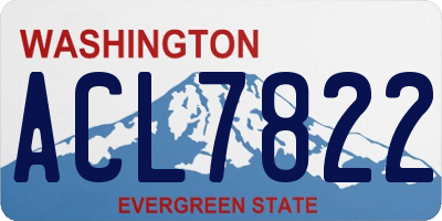 WA license plate ACL7822