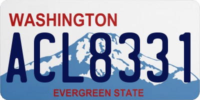 WA license plate ACL8331