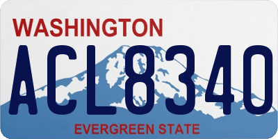 WA license plate ACL8340