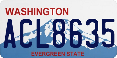 WA license plate ACL8635