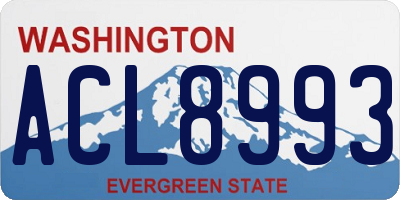 WA license plate ACL8993
