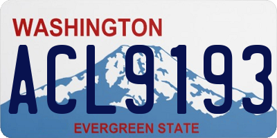 WA license plate ACL9193