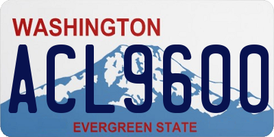 WA license plate ACL9600