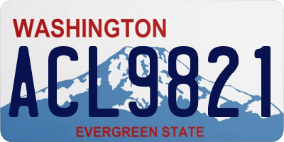 WA license plate ACL9821
