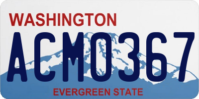 WA license plate ACM0367