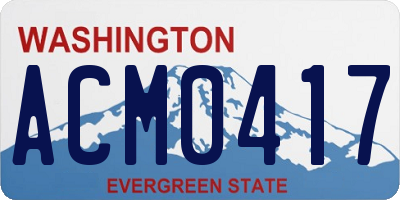 WA license plate ACM0417