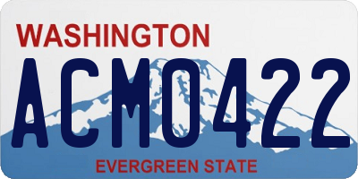 WA license plate ACM0422