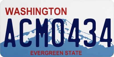 WA license plate ACM0434