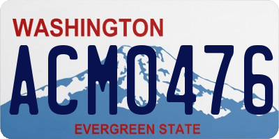WA license plate ACM0476