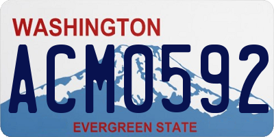 WA license plate ACM0592