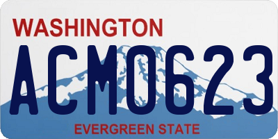 WA license plate ACM0623