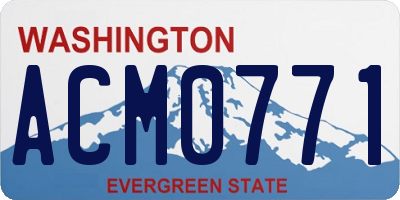 WA license plate ACM0771