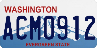 WA license plate ACM0912
