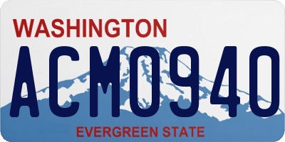 WA license plate ACM0940