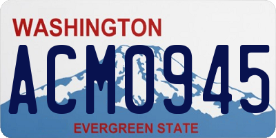 WA license plate ACM0945