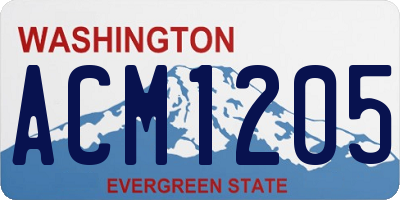 WA license plate ACM1205