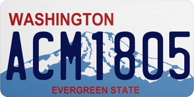 WA license plate ACM1805