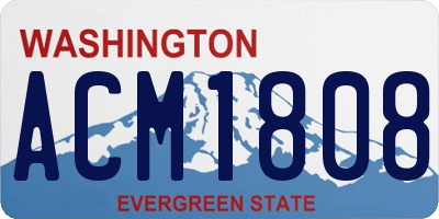 WA license plate ACM1808
