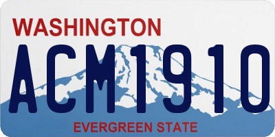 WA license plate ACM1910