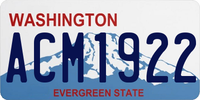 WA license plate ACM1922