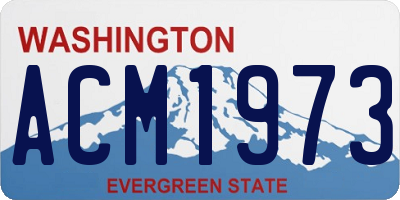 WA license plate ACM1973