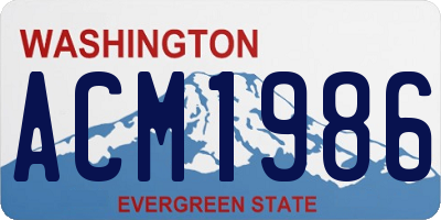 WA license plate ACM1986
