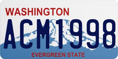 WA license plate ACM1998