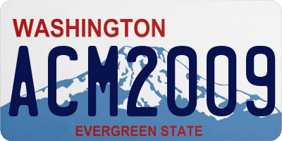 WA license plate ACM2009