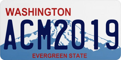WA license plate ACM2019