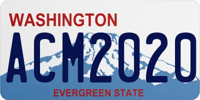 WA license plate ACM2020