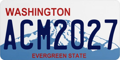 WA license plate ACM2027