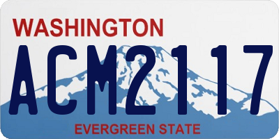 WA license plate ACM2117