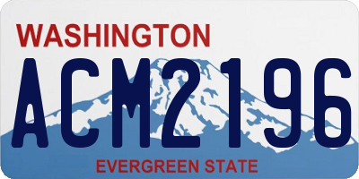 WA license plate ACM2196